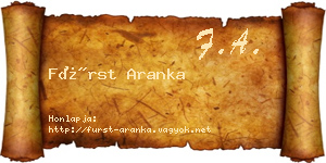 Fürst Aranka névjegykártya