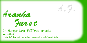 aranka furst business card